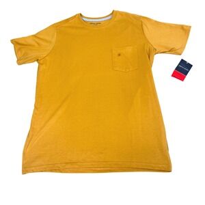 Pierre Cardin T-Shirt Mens Size M Slim Fit Pocket Short Sleeve Mustard Yellow